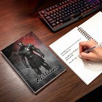 Personalised Dark Style Armor Chinese Zodiac A5 Spiral Journal Notebook with Name Daily Use Birthday Gift for Friends Game Enthusiasts