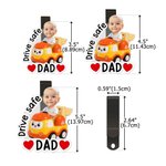 Personalised Cartoon Mini Lorry Drive Safe Baby Face Photo Acrylic Car Visor Clip Car Decor Birthday Father's Day Gift for Dad Grandad