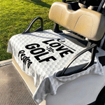 Personalised Love to Golf Soft Golf Cart Seat Cover with Name Club  Birthday Gift for Golf Lovers