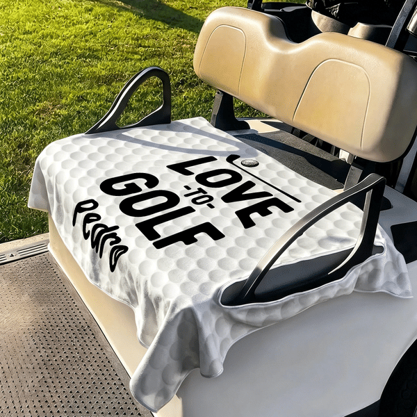 Personalised Love to Golf Soft Golf Cart Seat Cover with Name Club  Birthday Gift for Golf Lovers
