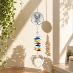 Personalized Love Crystal Pet Photo Memorial Suncatcher with Name Window Hanging Decor Loss of Pet Memorial Gift for Pet Owner