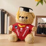Personalized Cute Graduation Teddy Bear Plush Toy with Sash Name Year and School Logo Graduation Gift for Graduates