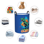 Personalized Ink Splash Cartoon Dinosaur Storage Laundry Basket with Name Kid's Room Birthday Gift for Kids Boys Girls