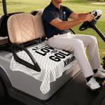 Personalised Love to Golf Soft Golf Cart Seat Cover with Name Club  Birthday Gift for Golf Lovers