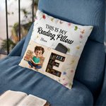 Funda de cojín de bolsillo personalizada con diseño floral y personaje de cómic, con nombre e iniciales; decoración para el hogar y regalo de cumpleaños para los amantes de la lectura
