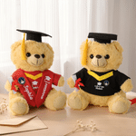 Personalized Cute Graduation Teddy Bear Plush Toy with Sash Name Year and School Logo Graduation Gift for Graduates