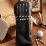 Personalized 1-6 Golf Club Pattern Name PU Leather Golf Club Head Cover with Text Golf Tools Anniversary Retirement Gift for Golf Player Man