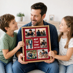 Personalized Best Dad Ever 6 Family Photos Large Canvas Prints with Name and Nickname Home Decor Ship from USA Father's Day Birthday Gift for Family