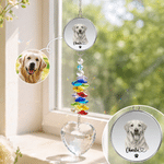 Personalized Love Crystal Pet Photo Memorial Suncatcher with Name Window Hanging Decor Loss of Pet Memorial Gift for Pet Owner