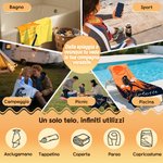 Telo mare sportivo personalizzato con nome e silhouette, in microfibra ad asciugatura rapida - Regalo di compleanno per amanti di trekking