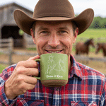 Personalized Line Art Horse and Owner Portrait 12 oz Ceramic Coffee Mug with Name and Handle Daily Use Birthday Gift for Horse Owners Lovers