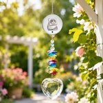 Personalized Love Crystal Pet Photo Memorial Suncatcher with Name Window Hanging Decor Loss of Pet Memorial Gift for Pet Owner