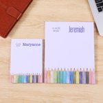 Personalised Coloured Pencils Notepad with Text and 40/80 Pages Daily Use Back to School Teachers' Day Appreciation Gift for Teachers