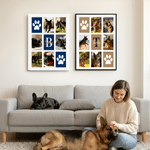 Personalised Paw Print 1-6 Pet Photos Canvas Prints with Name Home Decor Ship from USA Memorial Pet Party Birthday Gift for Pet Owners