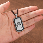 Personalized Initial Dog Tag Necklace with Engraved Name and Text Daily Wear Anniversary Birthday Gift for Men