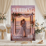 Personalised Magazine Cover Couple Photo Canvas Poster Frameless Framed Painting with Names Anniversary and Date Wedding Party Gift for Couple