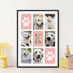 Personalised Paw Print 1-6 Pet Photos Canvas Prints with Name Home Decor Ship from USA Memorial Pet Party Birthday Gift for Pet Owners