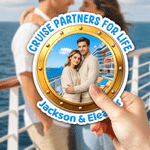 Personalized Photo Cruise Door Magnet with Name Home Decor Birthday Summer Travel Gift for Couple Maritime Enthusiast