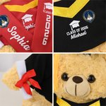 Personalized Cute Graduation Teddy Bear Plush Toy with Sash Name Year and School Logo Graduation Gift for Graduates