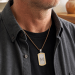 Personalized Initial Dog Tag Necklace with Engraved Name and Text Daily Wear Anniversary Birthday Gift for Men