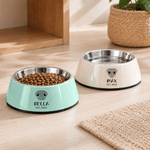 Personalized Dog Cat Nose Food-Grade Stainless Steel Non-Slip Pet Bowl with Name Pet Feeding Supplies Birthday Gift for Pet Owners