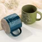 Personalized Line Art Horse and Owner Portrait 12 oz Ceramic Coffee Mug with Name and Handle Daily Use Birthday Gift for Horse Owners Lovers