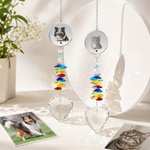 Personalized Love Crystal Pet Photo Memorial Suncatcher with Name Window Hanging Decor Loss of Pet Memorial Gift for Pet Owner