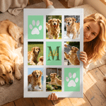 Personalised Paw Print 1-6 Pet Photos Canvas Prints with Name Home Decor Ship from USA Memorial Pet Party Birthday Gift for Pet Owners
