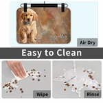 Personalized Oil Painting Style Pet Photo Food Mat with Name Home Decor Pet Supplies Birthday Gift for Cat Dog Pet Owner Lovers