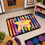 Personalized Multicolor Crayon Stars Anti-Slip Doormat with Title & Surname Home Decor Housewarming Teacher's Day Gift for Teacher Mentor