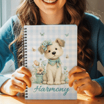 Personalized Cute Animal A5 Spiral Notebook with Name Anniversary Birthday Back to School Gift for Students Office Workers