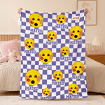 Personalized Playful emoji Checkerboard Soft Throw Blanket with Name Daily Use Birthday Christmas Gift for Family Girls Kids | Callie × emoji ™