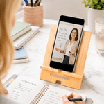 Personalized Cartoon Character  Bamboo Phone Holder with Name and Initial Back to School Teacher's Day Gift for Teachers