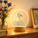 Personalised Angel Cat Floral Butterfly Acrylic Night Light with 1-4 Names and Wooden Base Bedroom Decor Daily Use Birthday Gift for Cat Lovers