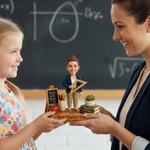 Personalized Teach Love Inspire Book Pencil Photo Wooden Figurine with Text Back to School Teacher's Day Gift for Teacher