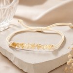 Personalized Minimalist Adjustable 1-8 Birth Flower Waxed Line Bracelet Charm Jewellery Birthday Mother's Day Christmas Gift for Family Friends