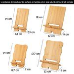 Support de téléphone en bamboo personnalisé avec nom et fleur de naissance - Cadeau d'anniversaire pour la famille les amis