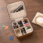 Personalised Multicolour Guitar Pattern PU Leather Guitar Pick Storage Box with Name and Zipper Music Accessories Birthday Gift for Guitarist