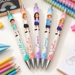 Personalized 3D Cartoon Character Initial Spiral A5 Notebook with Name and Ballpoint Pen Daily Use Birthday Back to School Gift for Students Kids