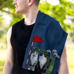 Personalized Cute Golf Pet Photo Super Absorbent Waffle Sport Towel with 1-5 Names and Hanging Clip Game Day Birthday Gift for Golf Players Pet Lovers