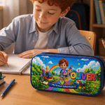 Personalized Cartoon Photo Castle Pencil Case with Name School Supply Back to School Gift for Boys Girls