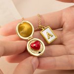 Personalised Openable Surprise Egg Design Necklace with Initial Charm Dainty Jewellery Birthday Anniversary Gift for Her