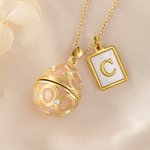 Personalised Openable Surprise Egg Design Necklace with Initial Charm Dainty Jewellery Birthday Anniversary Gift for Her