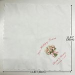 Gepersonaliseerd bruidsboeket in imitatie-borduurstijl, 100% katoenen zakdoek met namen, huwelijksverjaardagscadeau voor pasgetrouwde mama en papa