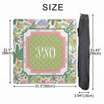 Personalised Preppy Pink & Green Floral Tropical Palm Tree Mahjong Mat with Storage Bag Game Night Mahjong Club Gift for Mahjong Lovers