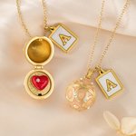 Personalised Openable Surprise Egg Design Necklace with Initial Charm Dainty Jewellery Birthday Anniversary Gift for Her