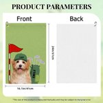 Personalized Cute Golf Pet Photo Super Absorbent Waffle Sport Towel with 1-5 Names and Hanging Clip Game Day Birthday Gift for Golf Players Pet Lovers
