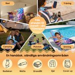Personlig stor strandhandduk i mikrofiber med namn dykarmotiv i 3D illusion perfekt badlakan för hela familjen