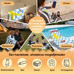 Gepersonaliseerd sneldrogend extra groot sportstrandlaken met voetbalsilhouet naam en nummer strandfeest verjaardagscadeau voor voetballiefhebbers