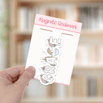 Personalized Fantasy Unicorn Rainbow Name Design Magnetic Bookmark Clip Birthday Back to School Gift for Book Lovers Readers